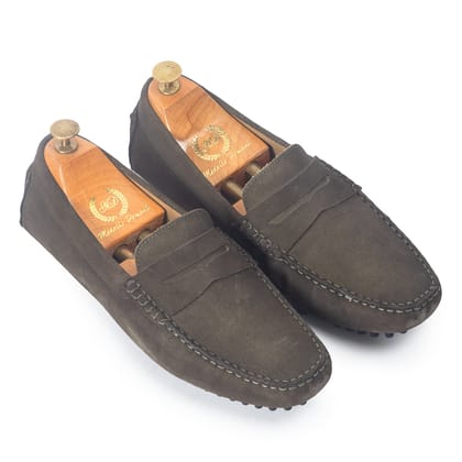 Gommino Suede Penny Loafers (Military Green Mehendi)-EU 41 / UK 7 / Military Green Mehendi