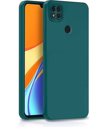 Case Vault Covers - Green Silicon Plain Cases Compatible For Xiaomi Redmi 9 ( Pack of 1 )