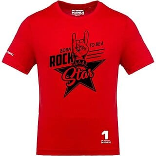 RusselMania Men Printed, Typography Round Neck Red T-Shirt