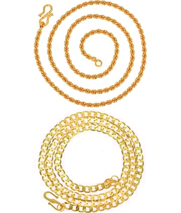 AanyaCentric Combo of 2 Gold Plated 22inches Long Fashion Chain