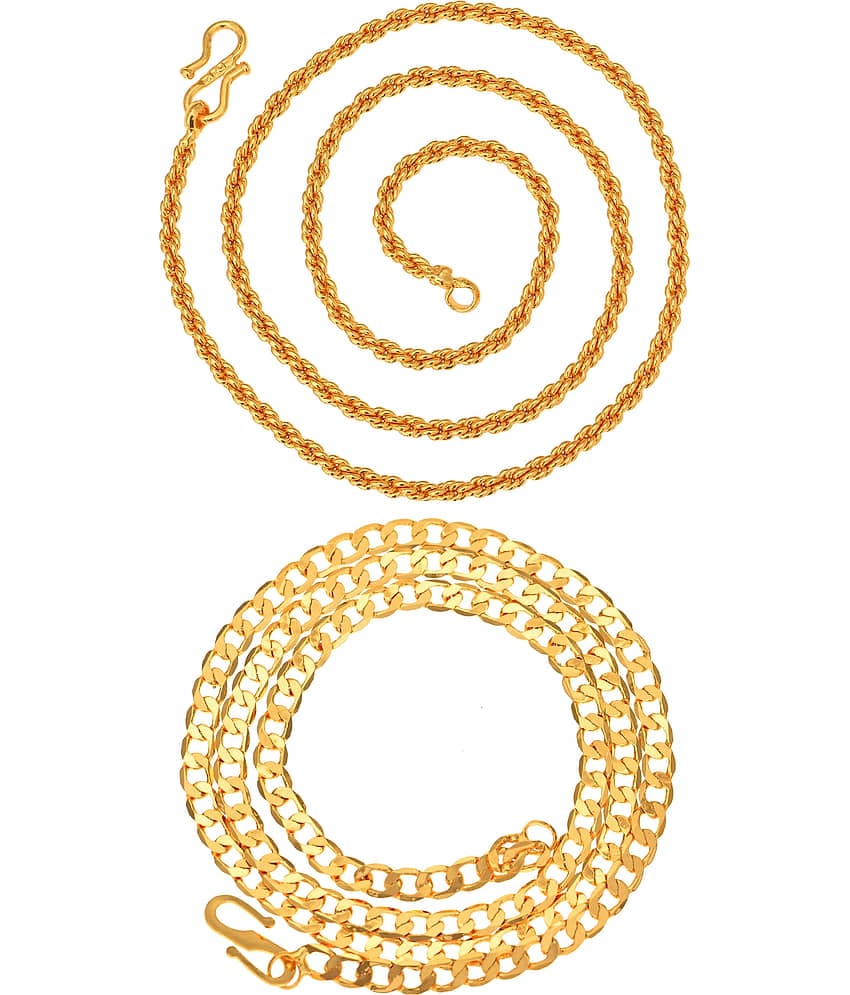 AanyaCentric Combo of 2 Gold Plated 22inches Long Fashion Chain