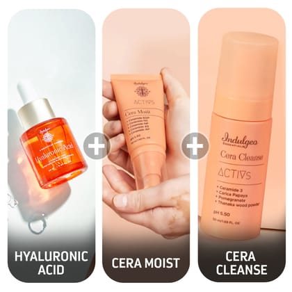 1PC Five Molecular Complex Hyaluronic Acid + 1PC Cera Moist (Ceramide Calming Moisturizer) + Mini Cera Cleanse (Foaming Face Wash)