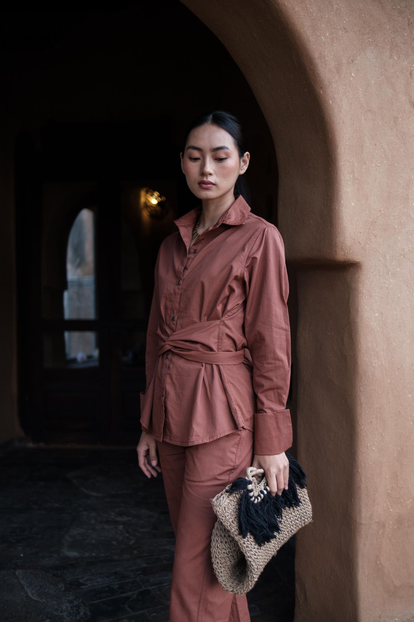 Nara Front knot Shirt Copper-XS