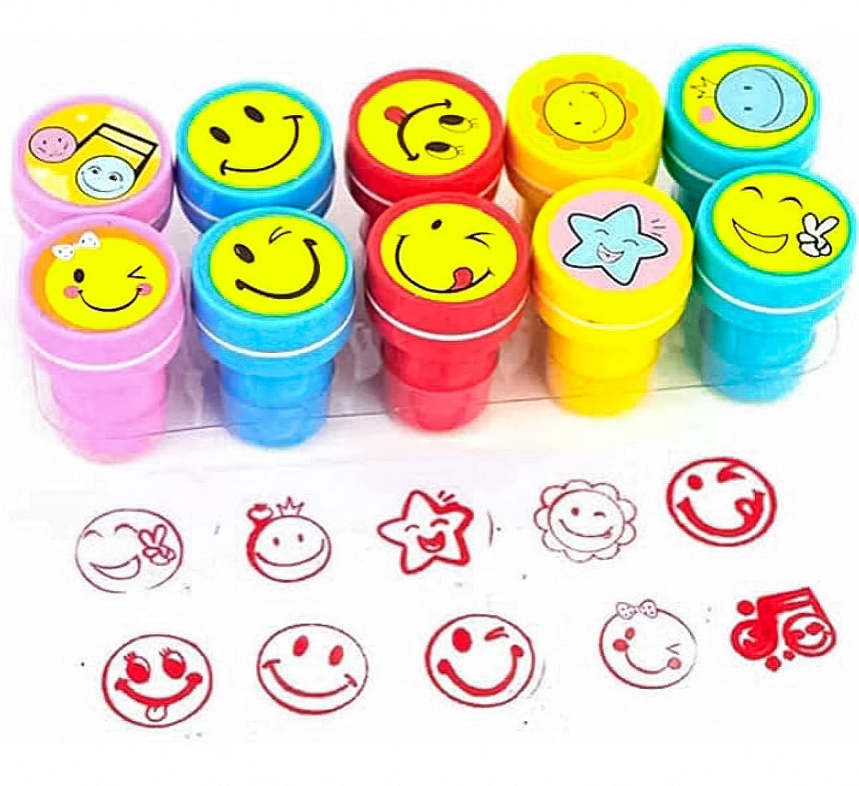 Nawani Stamp with Smile Design Pack of 10 Face Stamps Toys for Kids Smile Stamp Design for Kids
