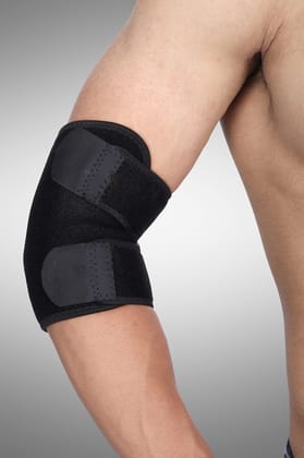 EZYFIT Adjustable Elbow Support Brace, Perfect Strap Sleeve for Pain Relief, Sports, Gym Workout for both Men and Women (Free Size)