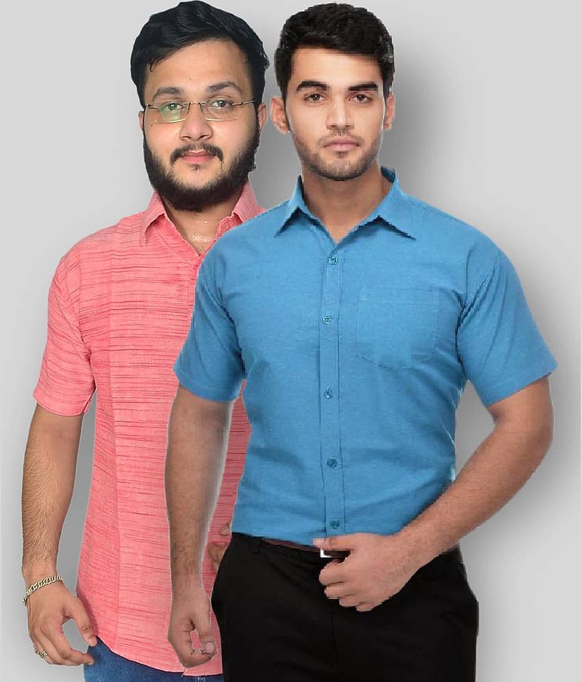 DESHBANDHU DBK - Multicolor Cotton Regular Fit Men's Formal Shirt (Pack of 2)