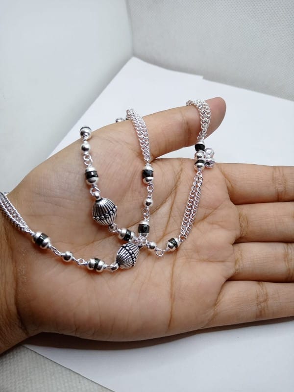 Pure silver 75percent bridal payal p = 63