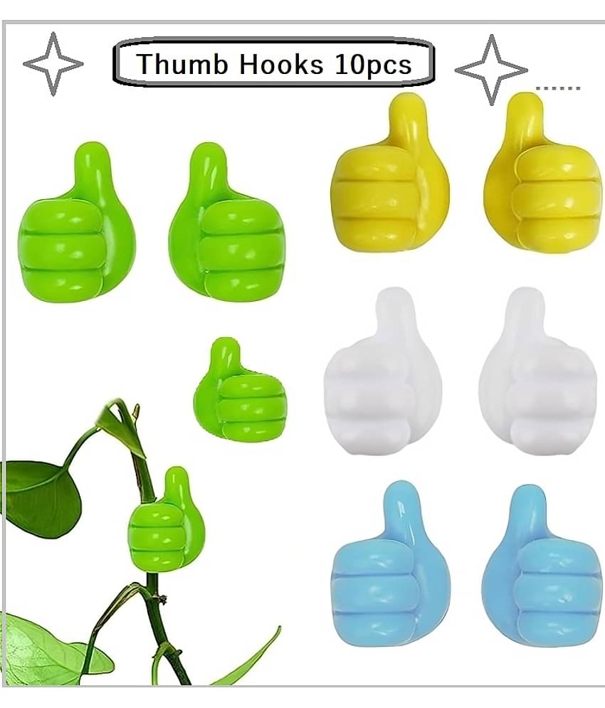 Self Adhesive Thumb Wall Hooks for Hanging( Set of 10 )