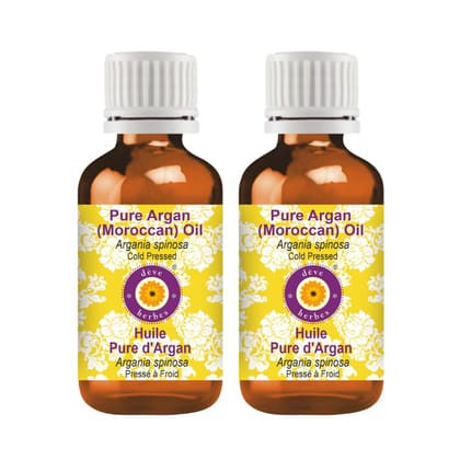 Deve Herbes Pure Argan (Moroccan) Oil (Argania spinosa) | Cold Pressed | Natural | Undiluted | For Diluting Essential Oils | For Hair, Skin & Massage | Men & Women | 15ml X 2 Deve Herbes Pure Argan (Moroccan) Oil (Argania spinosa) | Cold Pressed | Natura