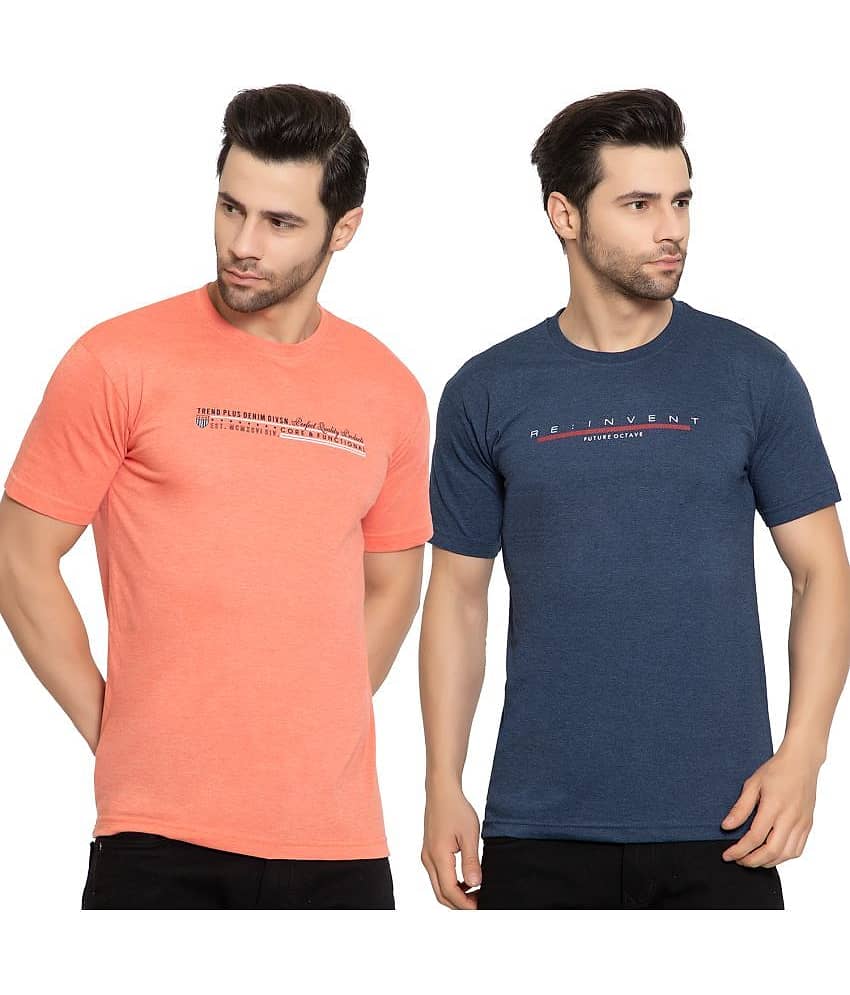 Zeffit - Cotton Blend Regular Fit Multicolor Men's Sports T-Shirt ( Pack of 2 )