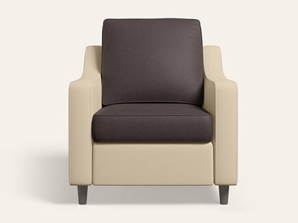 Glee 1 Seater Fabric Sofa (1-Year Warranty, Cream and Coffee Brown) Glee 1 Seater Fabric Sofa (1-Year Warranty, Cream and Coffee Brown)