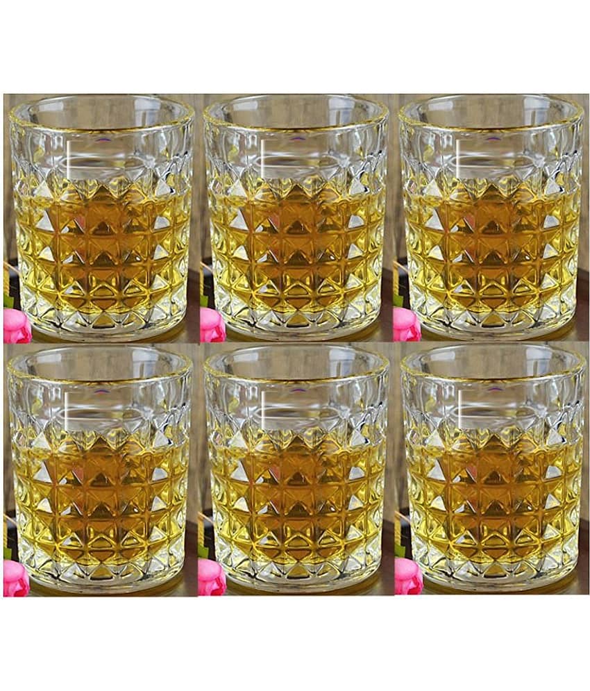 Somil Stylish Glass Glass Whiskey Glasses 330 ml ( Pack of 6 )