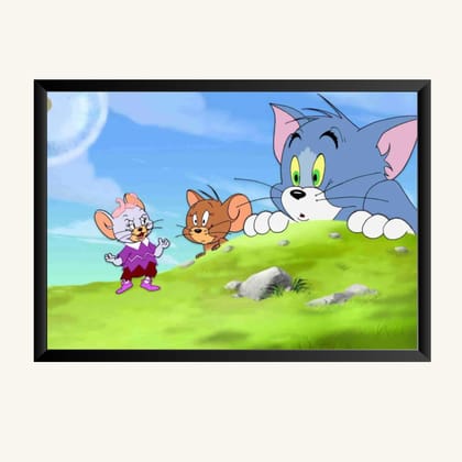 NOKKES Tom And Jerry Photo Frame Wall Poster 8X12 In Printed Poster Photo Paper 300Gsm Photo Frame For Wall Decoration _1