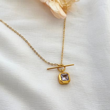 Vintage T-Bar Purple Necklace