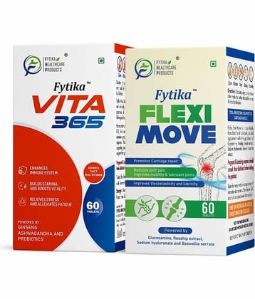 Fytika Vita 365- 60 Tabs + Flexi move-60 Tabs, Combo Pack - (Pack of 2)