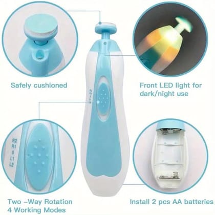 Electric Baby Nail Trimmer Care Safe Electric Baby Nail Care Set Electric Nail File Drill Toes Fingers Cleaner-6 in 1