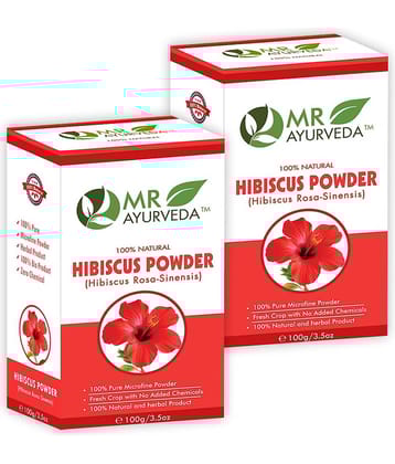MR Ayurveda 100% Herbal Hibiscus Powder Hair Scalp Treatment 200 g Pack of 2