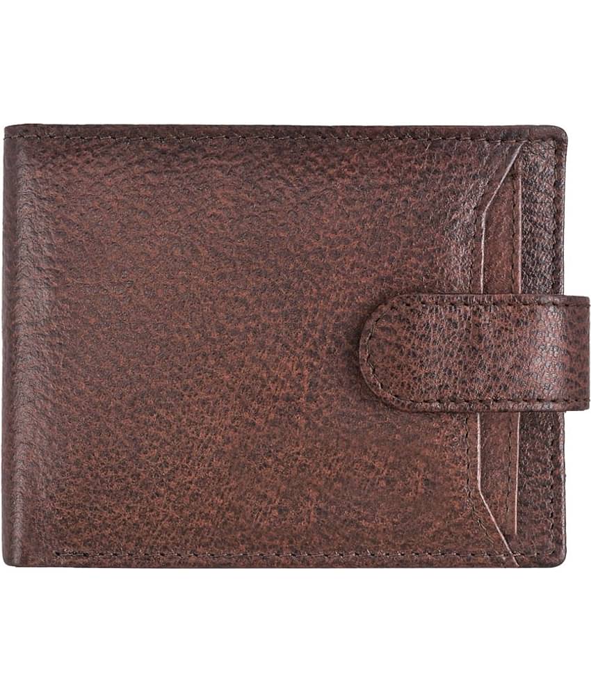 GEEO - Brown Leather Men's Anti-theft Wallet ( Pack of 1 )