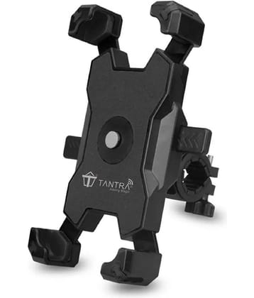 TANTRA S4A Mobile Holder for Bikes One Touch Technology Bike Mobile Holder for Maps and GPS Navigation, 360° Rotation, Firm Griping, Anti Shake Mobile Stand for Bike Accessories, Bi Cycle Accessories