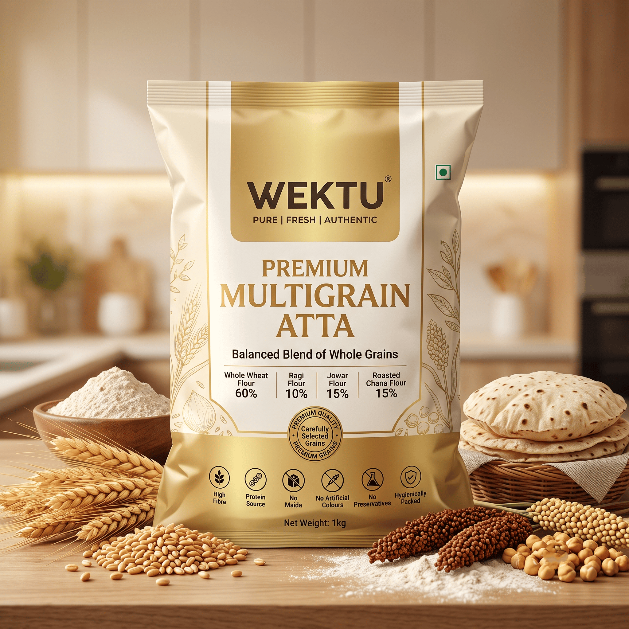 WEKTU Heritage Gold Multigrain Nutrition Blend.