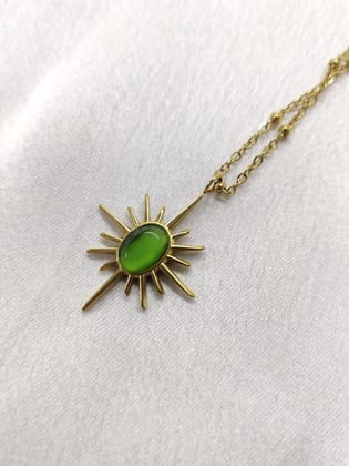 Sun Necklace- green