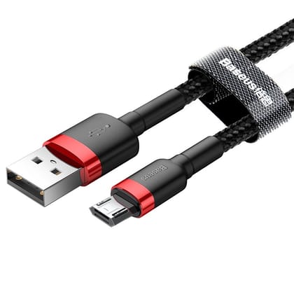 Baseus Nylon Braided Micro Pin Fast Charging Data Cable 2.4A-2m / Grey Black