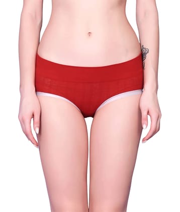 3Mads Pack of 1 Nylon Briefs For Women ( Maroon )