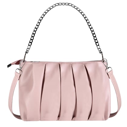 Pink Designer Faux Leather Handbag For Women And Girls HB29