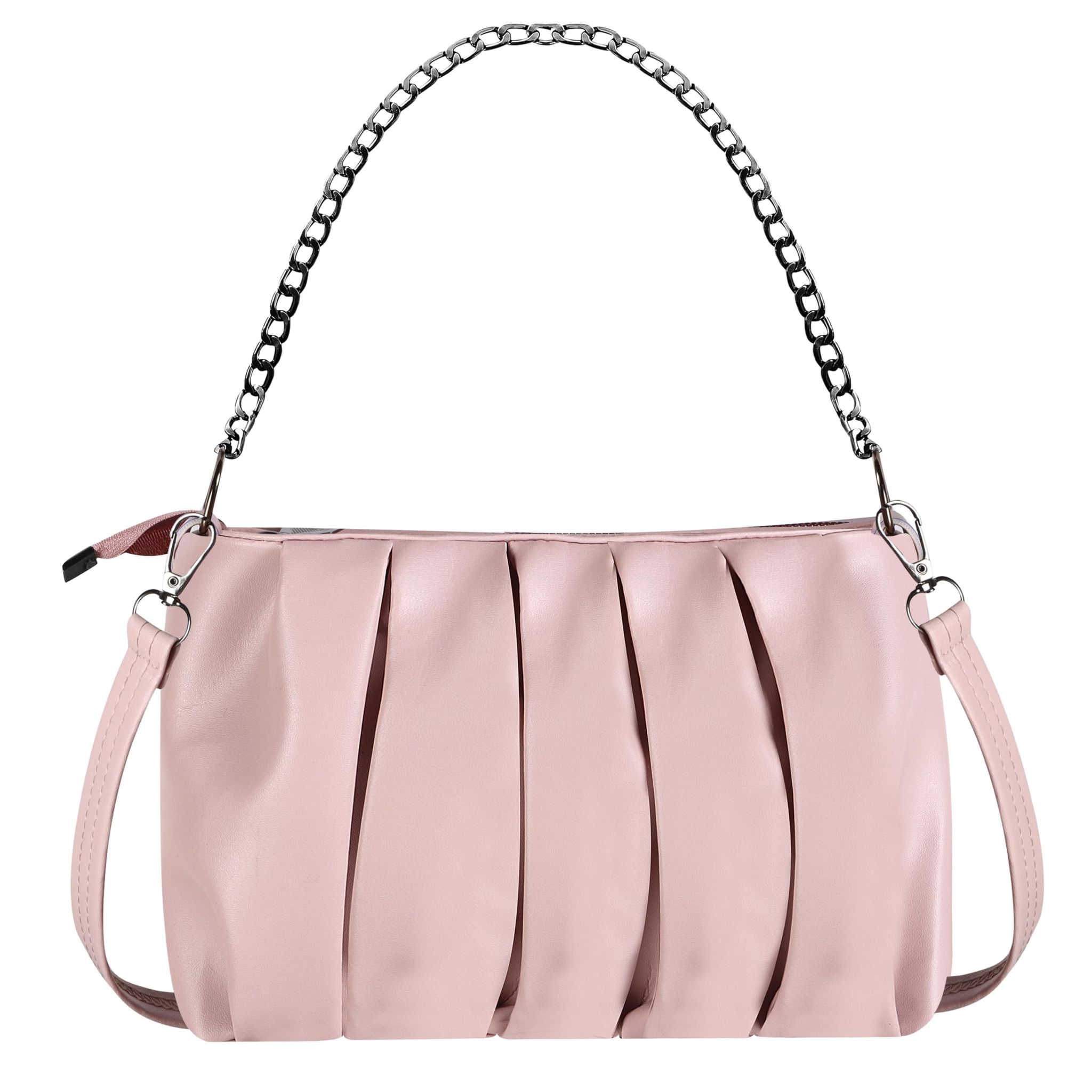 Pink Designer Faux Leather Handbag For Women And Girls HB29