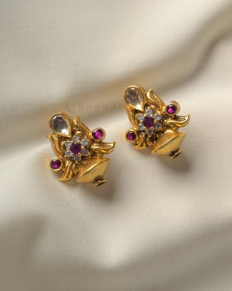 Gold Polish Silver Earrings CHE1715