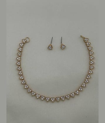 ROFARWORD Gold Brass Necklace Set ( Pack of 1 )