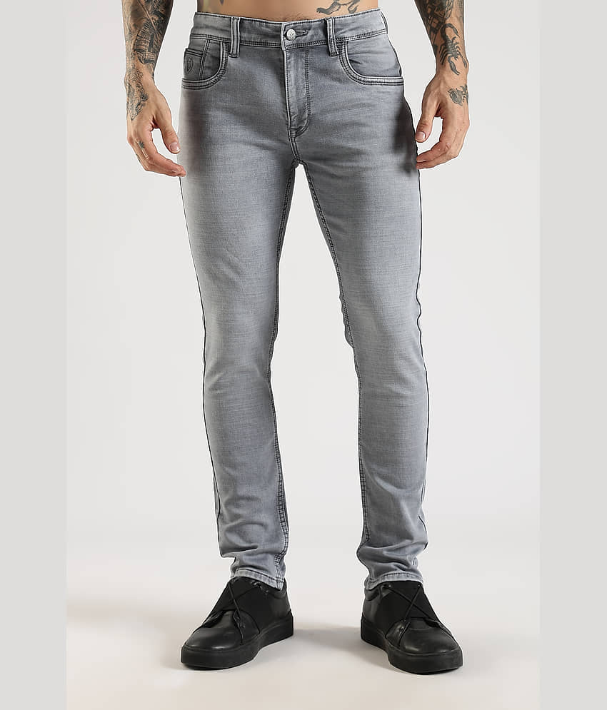 Cool Colors Skinny Fit Clean Look Men's Jeans - Grey ( Pack of 1 )