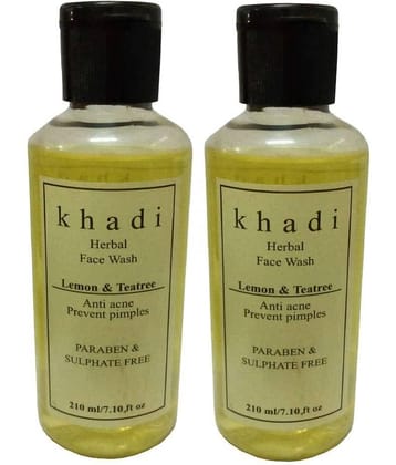 Khadi Herbal Lemon & Tea Tree Face Wash 210 ml Pack of 2