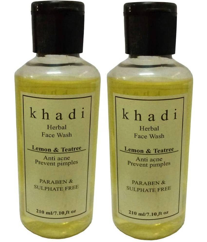 Khadi Herbal Lemon & Tea Tree Face Wash 210 ml Pack of 2