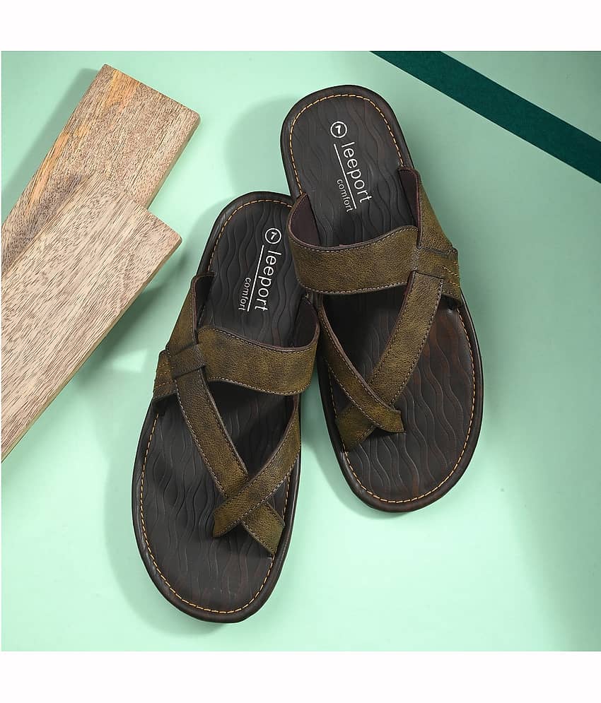Leeport - Brown  Synthetic Thong Flip Flop