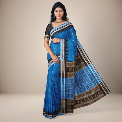 Temple border Bomkai Silk Saree