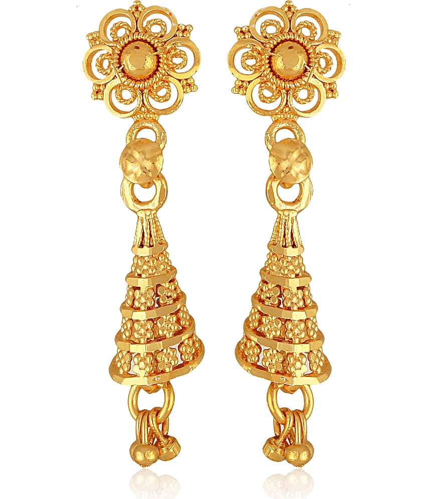 VIVASTRI Golden Drop Earrings ( Pack of 1 )