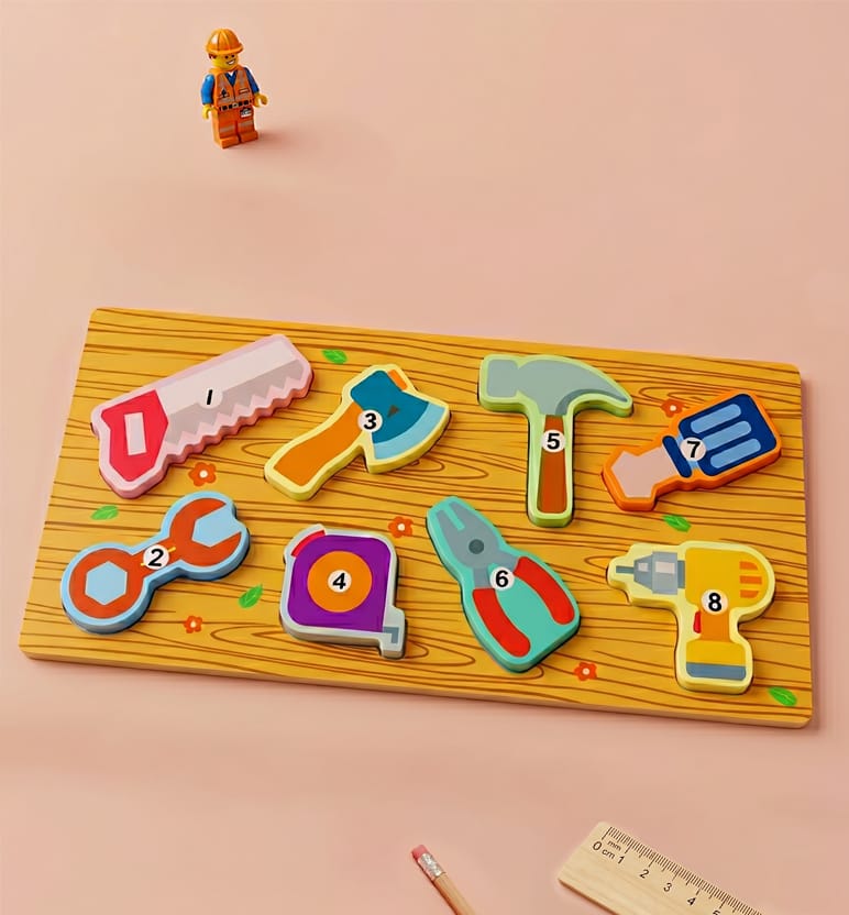 Handcrafted Wooden Tool Kit Toy Set for Kids