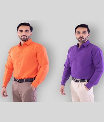 DESHBANDHU DBK - Orange Cotton Regular Fit Men's Casual Shirt (Pack of 2 )