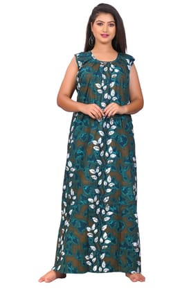 Fabimi Women Sleeveless Cotton Nighty