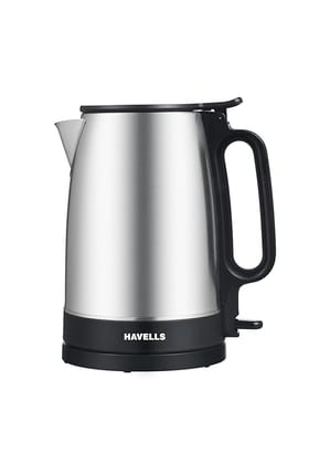 Havells Vesta Kettle 1.7L | 2000 Watt | 360 Cordless Control & Wide Mouth for Easy Use | Triple Safety with Dry Boil Sensors, Overheat Protection & Auto Shut-Off| Premium SS Body | Grey
