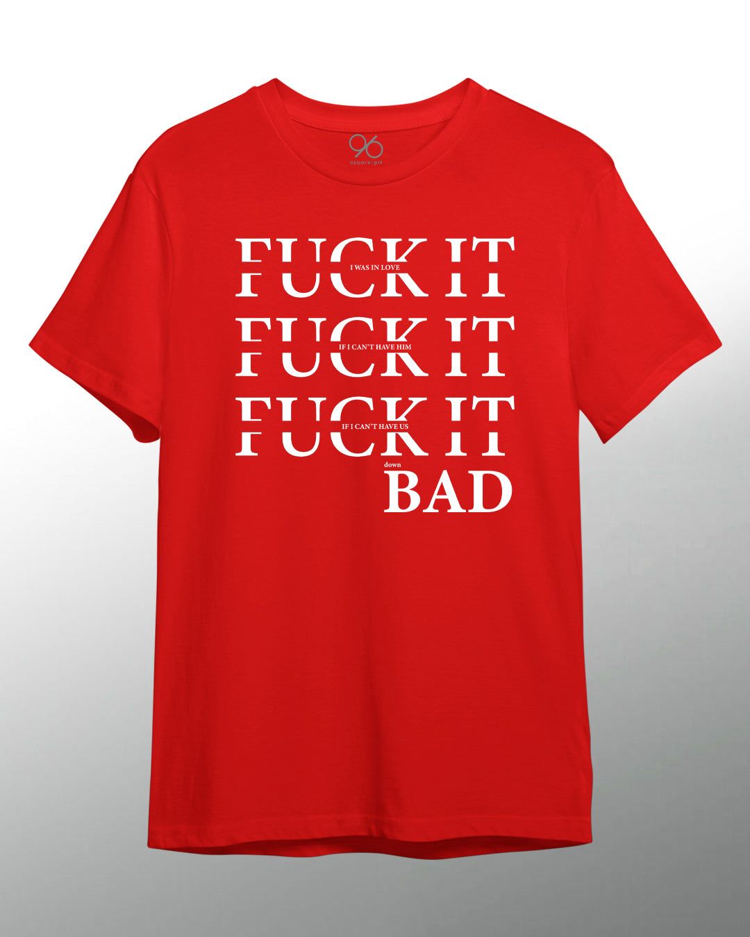 Down Bad (White) - Swifty T-Shirt-Small / Red
