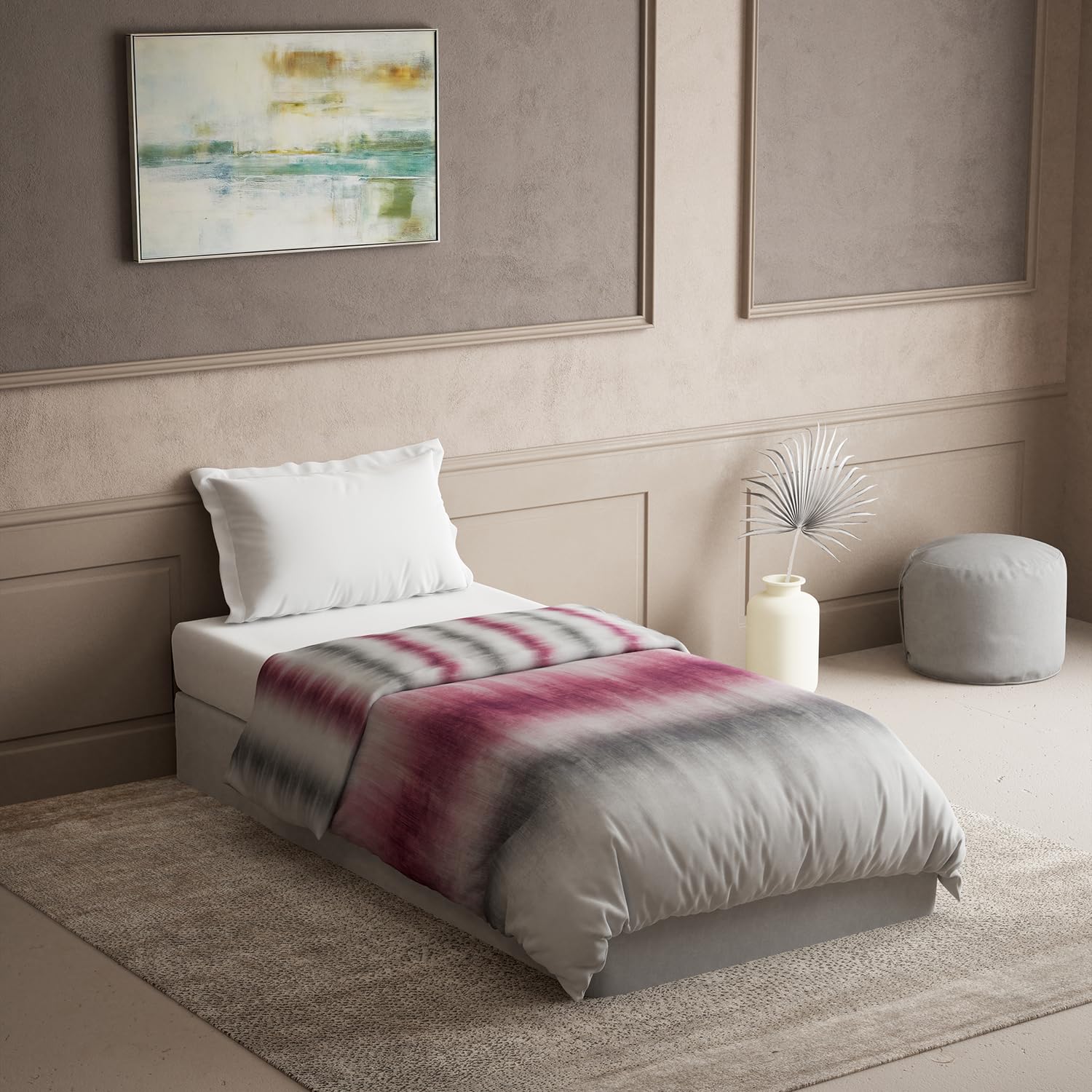 DDECOR - The Prime Collection 100% Cotton Contemporary Pattern 145TC Single Winter Quilt|152 CM X 224 CM| - Wine