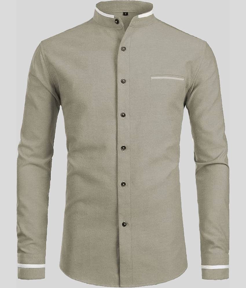 Vida Loca - Beige Linen Slim Fit Men's Casual Shirt (Pack of 1)