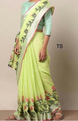 LINEN DIGITAL PRINTED SAREE 1405