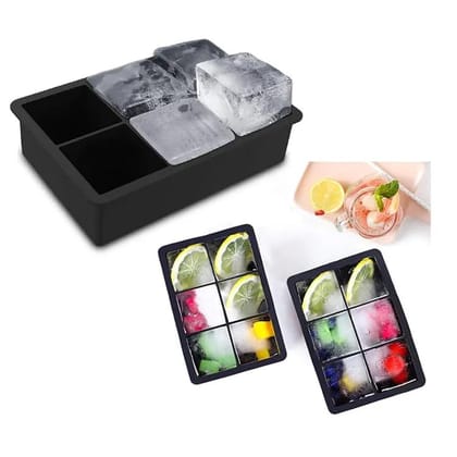 NATURALLY YOURS Silicone 6-Cavity Square ICE Tray 166 X 115 X 49 MM Clear LID