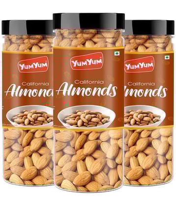 YUM YUM Premium California Almonds Badam 450 g (Pack of 3 -150 g Jar Each)