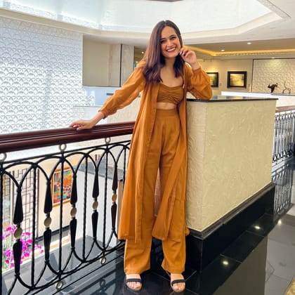 Gingerbread Mulmul Co-ord Set-XS