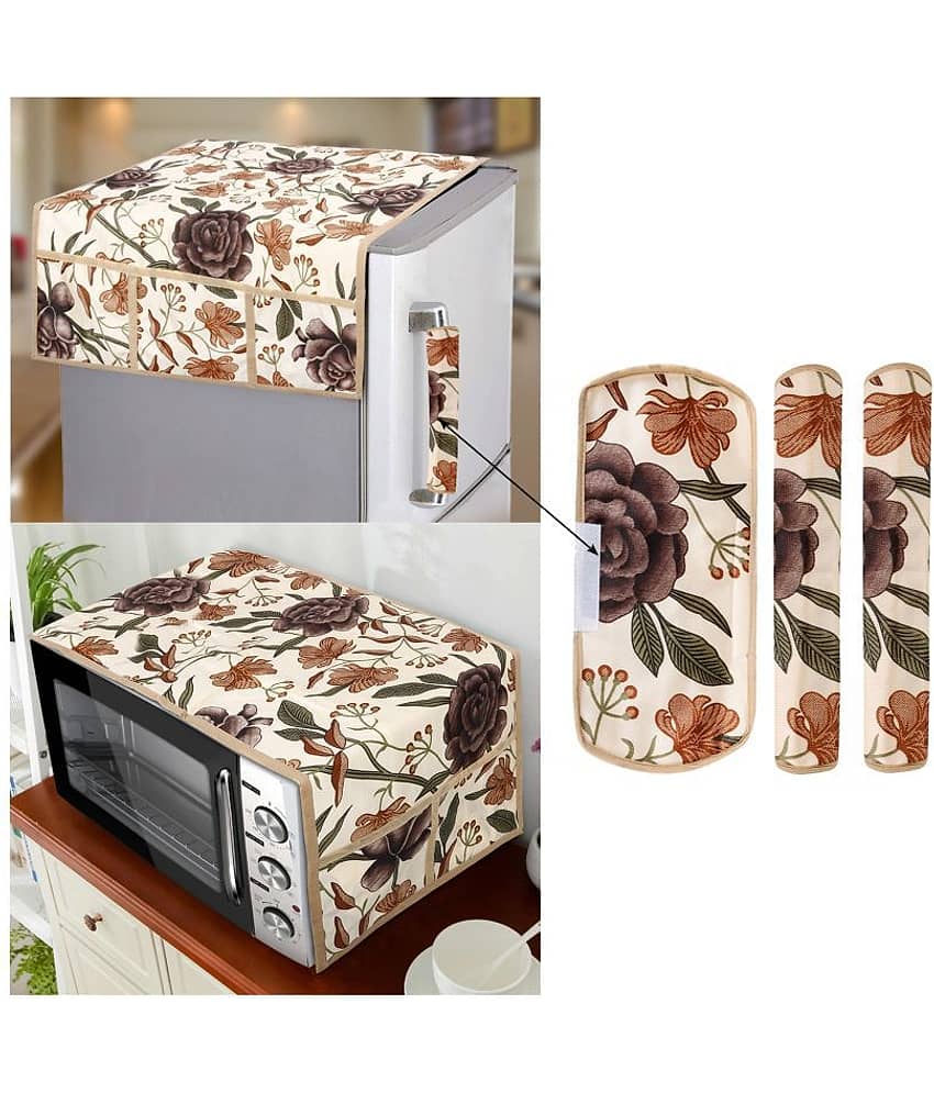 E-Retailer Set of 5 Polyester Brown Fridge Top Cover