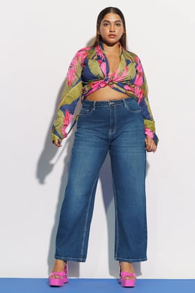 Curve Good Blue Straight Jeans 36